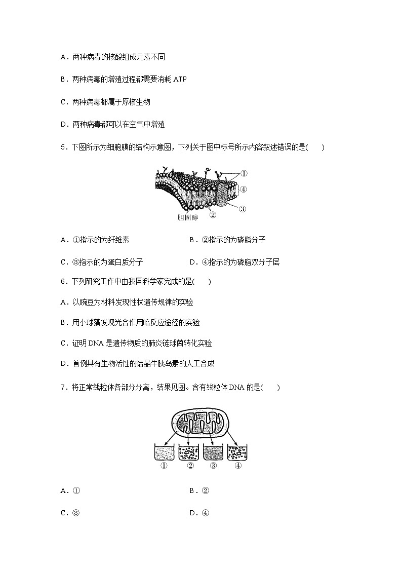 高中生物学业水平合格性考试模拟测试卷(三)含答案02