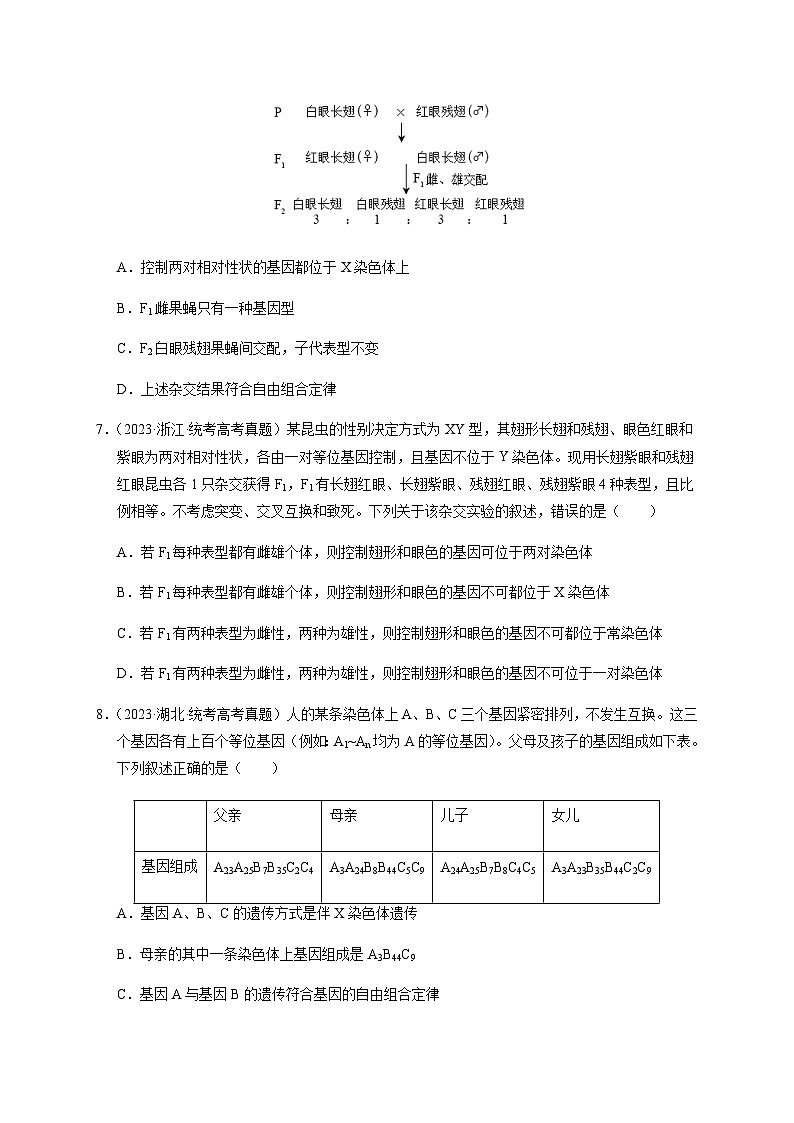 (全国通用)2013-2023年高考生物真题分项汇编专题07孟德尔两大遗传定律(学生版)第3页