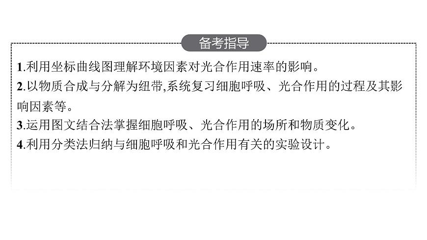 新教材高考生物一輪復(fù)習(xí)第3單元細胞的能量供應(yīng)和利用第4講影響光合作用強度的內(nèi)外因素課件第3頁