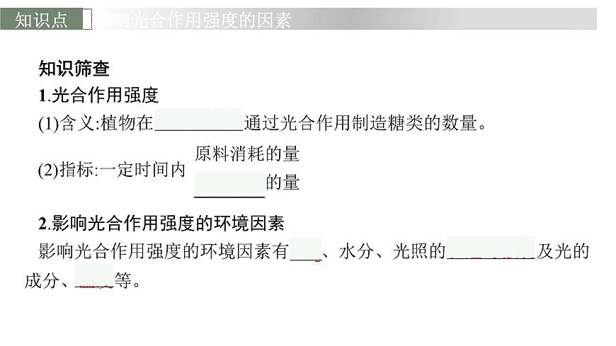 新教材高考生物一輪復(fù)習(xí)第3單元細胞的能量供應(yīng)和利用第4講影響光合作用強度的內(nèi)外因素課件第6頁