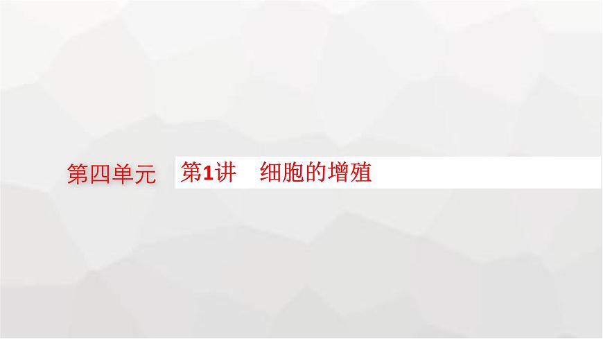 新教材高考生物一輪復習第4單元細胞的生命歷程第1講細胞的增殖課件第1頁