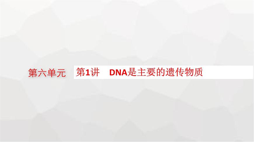 新教材高考生物一輪復(fù)習(xí)第6單元基因的本質(zhì)與表達(dá)第1講DNA是主要的遺傳物質(zhì)課件第1頁