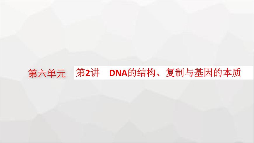 新教材高考生物一輪復(fù)習(xí)第6單元基因的本質(zhì)與表達(dá)第2講DNA的結(jié)構(gòu)、復(fù)制與基因的本質(zhì)課件第1頁(yè)