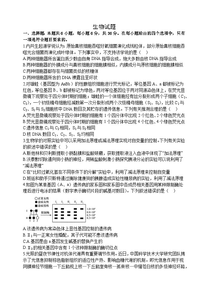 山西省太原市山西大学附属中学校2022-2023学年高三下学期5月月考生物试题第1页