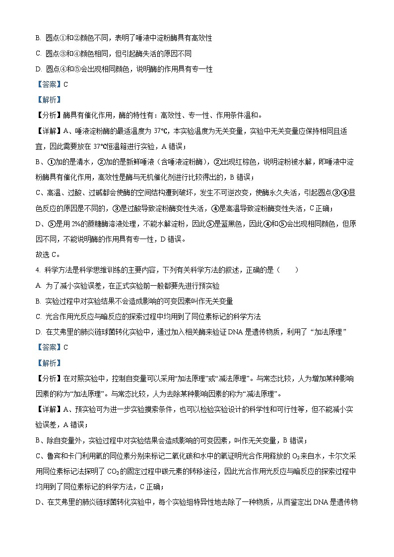 天津市和平区耀华中学2023-2024学年高三下学期第二次模拟生物试题(学生版+教师版)03