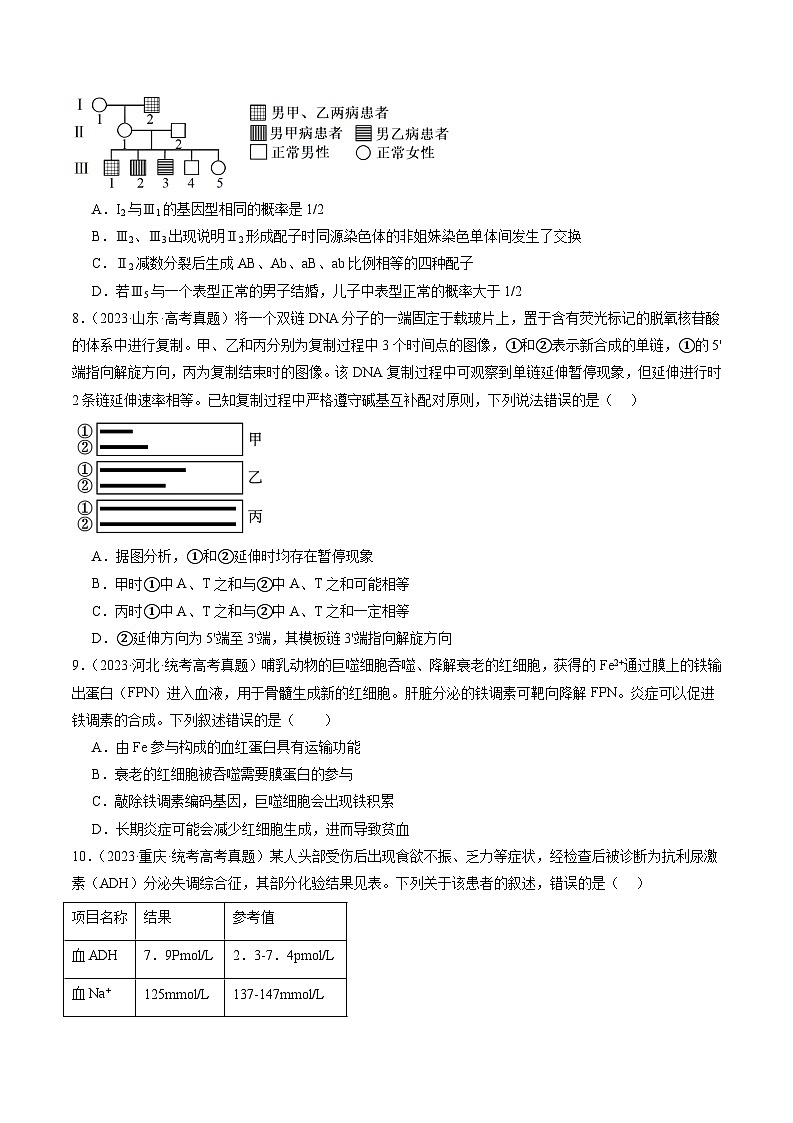 冲刺2024年高考生物-真题重组卷02(贵州、安徽、甘肃专用)(原卷版+解析版)03