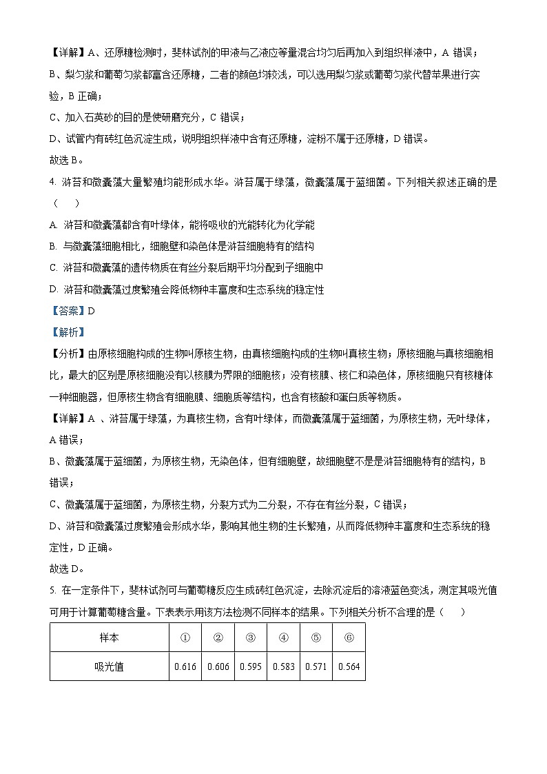 山东省联考2023-2024学年高二下学期5月月考生物试题(教师版 )第3页