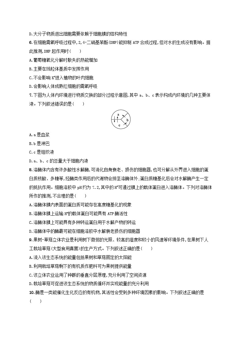 2924浙江省普通高校招生选考科目生物模拟考试二浙科版02