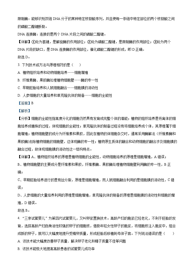 四川省内江市威远中学校2023-2024学年高二下学期第二次月考生物试题(教师版)第2页