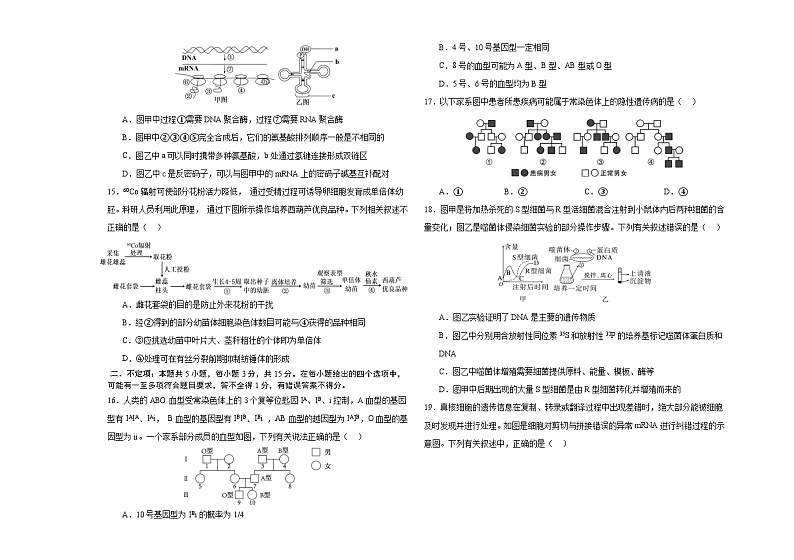 2024长春外国语学校高一下学期5月期中考试生物含答案第3页