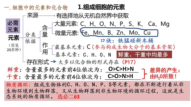 2024届高三一轮复习生物:细胞中的无机物、糖类和脂质课件05