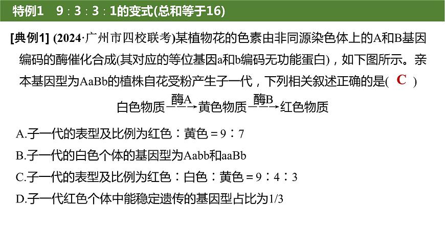 2025屆高三生物一輪復(fù)習(xí)生物:基因的自由組合定律遺傳特例分析課件第3頁(yè)