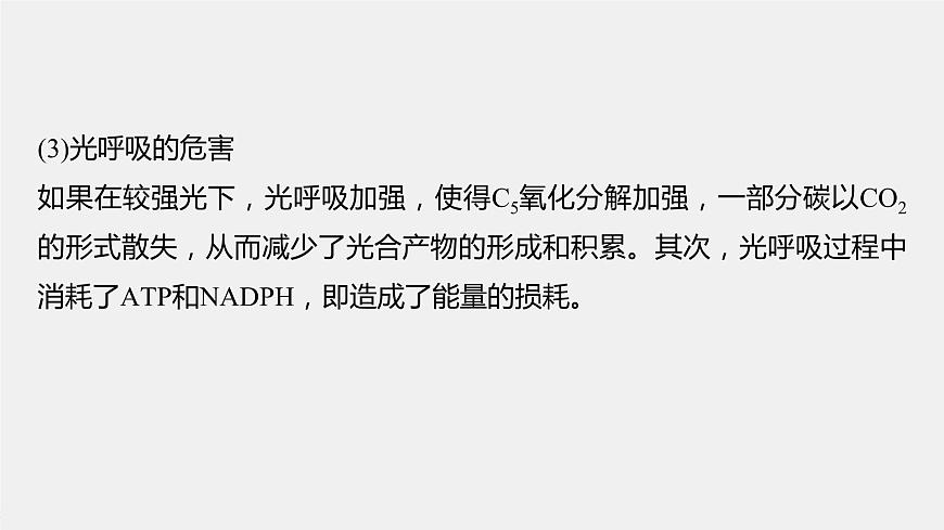 最新高考生物一輪復(fù)習(xí)課件(新人教版) 第3單元 解惑練2 光呼吸和光抑制第8頁