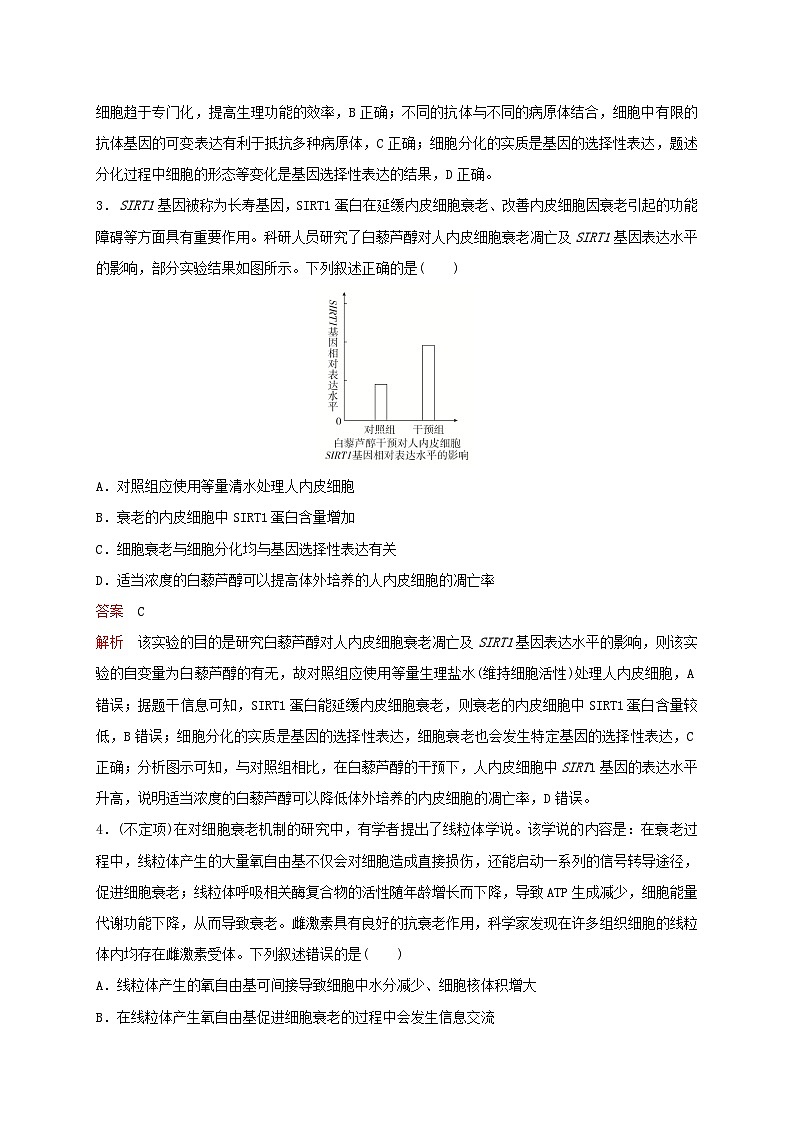 新教材2024届高考生物考前冲刺刷题第3部分专项提升练专项2选择题必须夯实的12个命题点-4.细胞的生命历程02