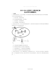 [生物][二模]2022～2024北京高三试题分类汇编：光合作用与能量转化
