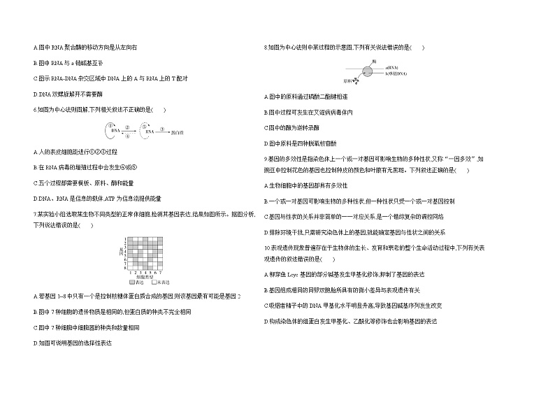 人教版高中生物必修2第4章基因的表达检测含答案02