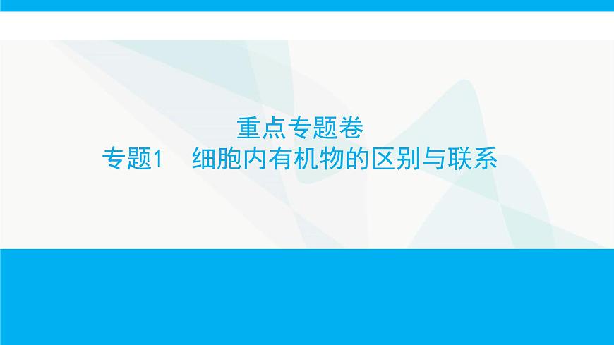 人教版高中生物必修1重點專題卷1細(xì)胞內(nèi)有機(jī)物的區(qū)別與聯(lián)系課件第1頁