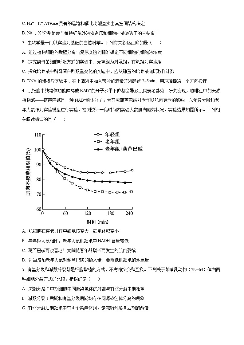 2024江西省多校联考高二下学期6月摸底考试生物含解析第2页