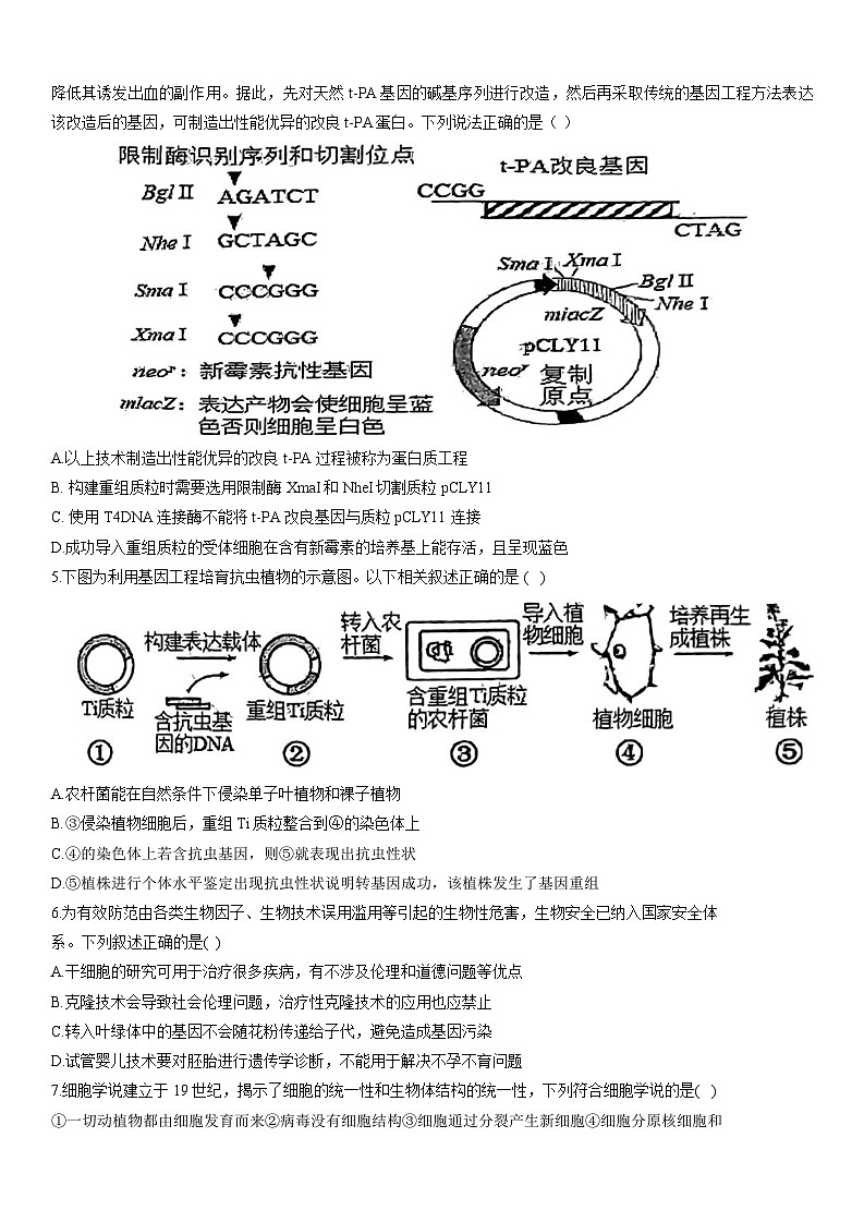 河北省衡水市第二中学2023-2024学年高二下学期6月期末考试生物试卷(Word版附解析)02