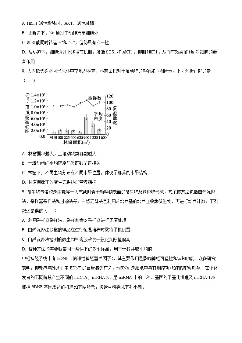 浙江省绍兴市上虞区2024届高三下学期5月高考及选考适应性考试生物试题(Word版附解析)03