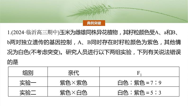 第五单元 专题突破6 自由组合定律中的特殊分离比第5页