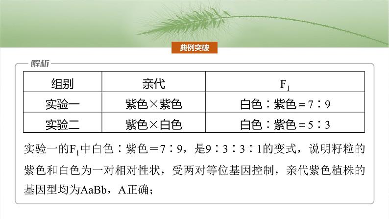 第五单元 专题突破6 自由组合定律中的特殊分离比第7页