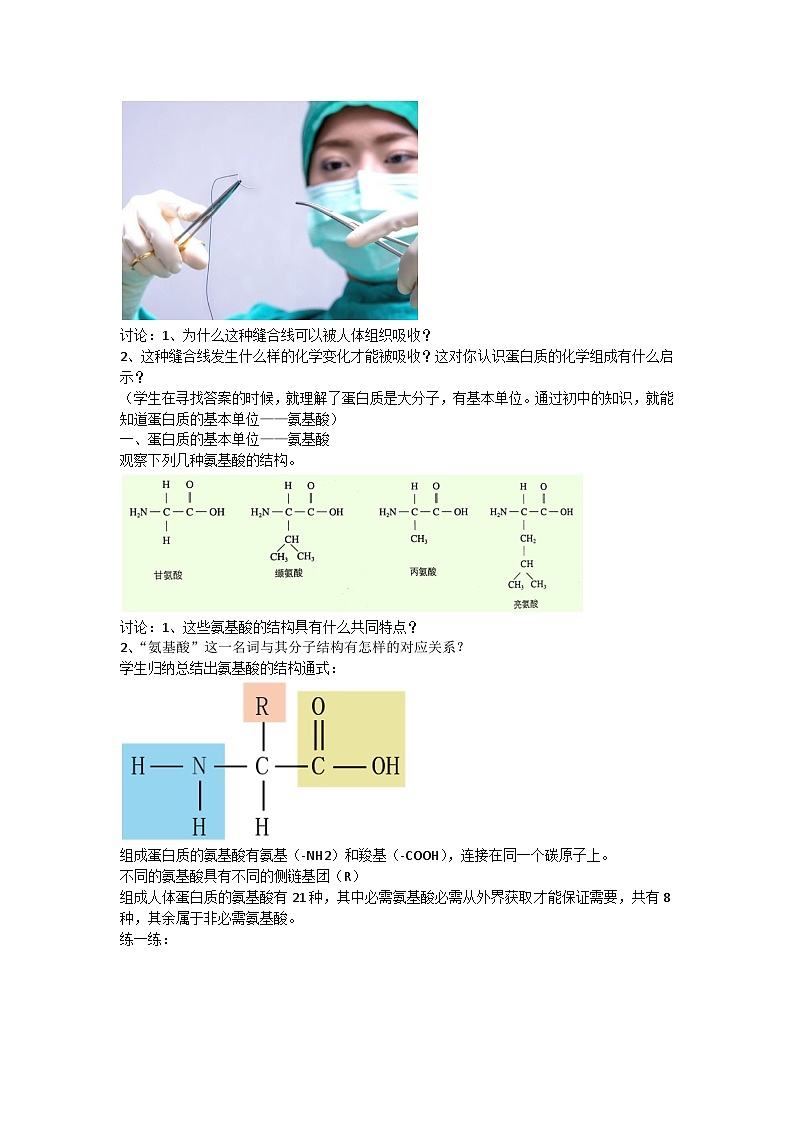 2.4 蛋白质是生命活动的主要承担者 教案-2024-2025学年高一上学期生物人教版(2019)必修1第2页