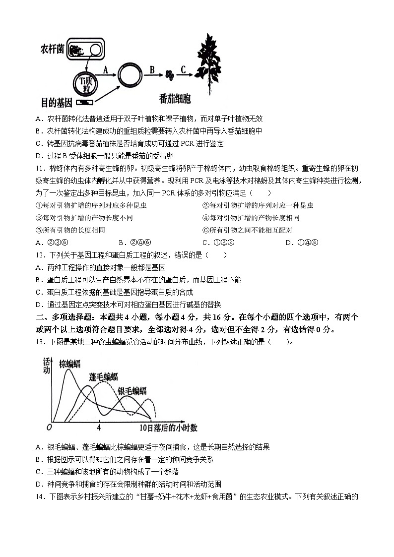 江西省上饶市2023-2024学年高二下学期期末教学质量检测生物试卷(无答案)03