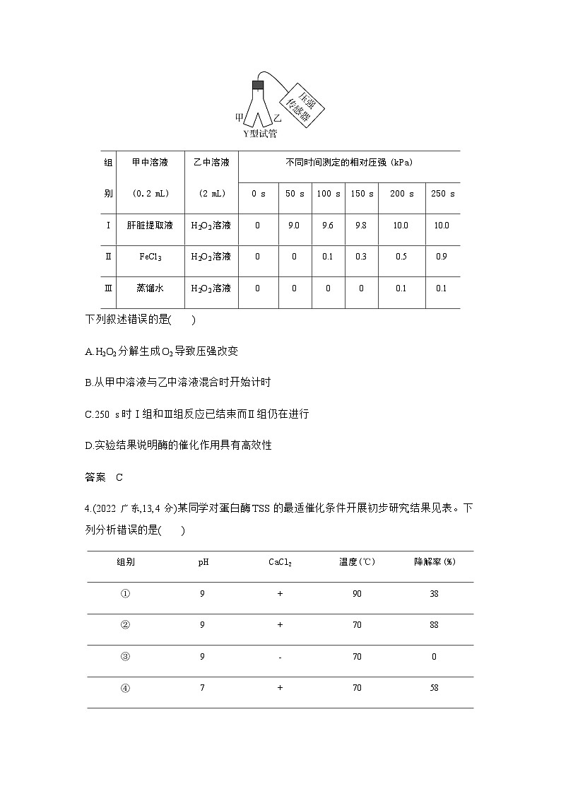 高考生物(山东专用)复习专题4酶与ATP练习含答案第2页