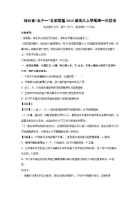 [生物]河北省“五个一”名校联盟2025届高三上学期第一次联考试卷(解析版)