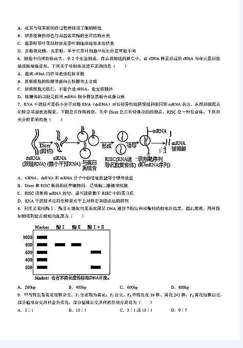 生物-湖北省武汉市江岸区2023-2024学年高二下学期7月期末试卷【含答案】第2页