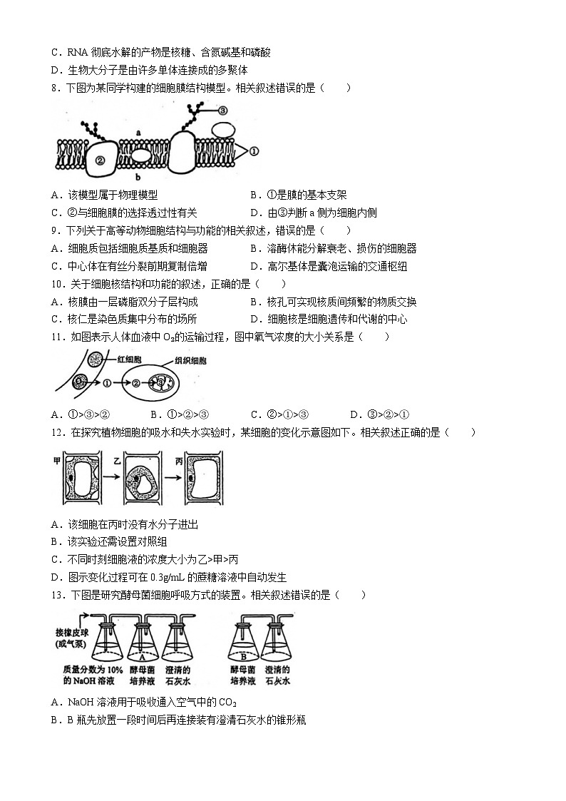云南省昆明市2023-2024学年高一下学期7月期末质量检测生物试题第2页