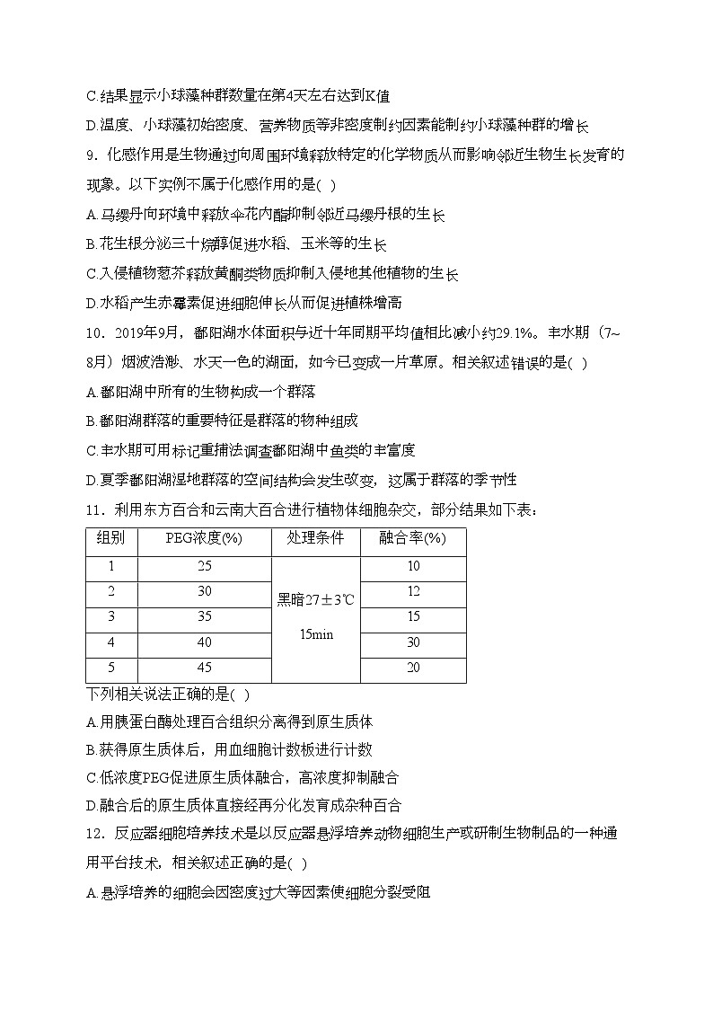 江苏省南通市海安市2024届高三上学期开学考试生物试卷(含答案)03