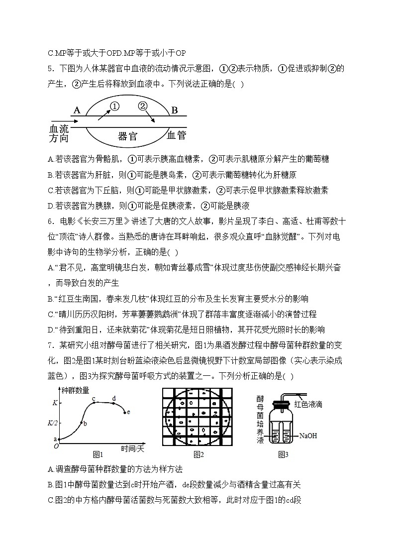 江西省宜春市丰城九中2023-2024学年高二下学期开学考试生物试卷(含答案)02