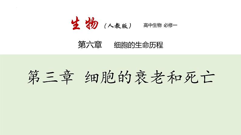 新人教版 高一 生物必修一 第六章 第三节 细胞的衰老和死亡 课件ppt01