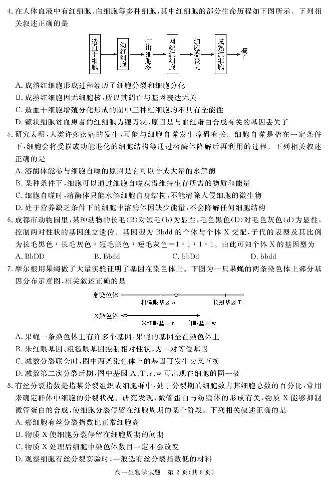 2026遂宁高一下学期期末考试生物PDF版含答案02