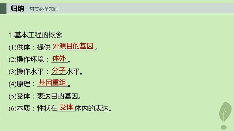 2024届高考生物一轮复习第十单元生物技术与工程第6课时基因工程的基本工具和基本操作程序课件(苏教版)04