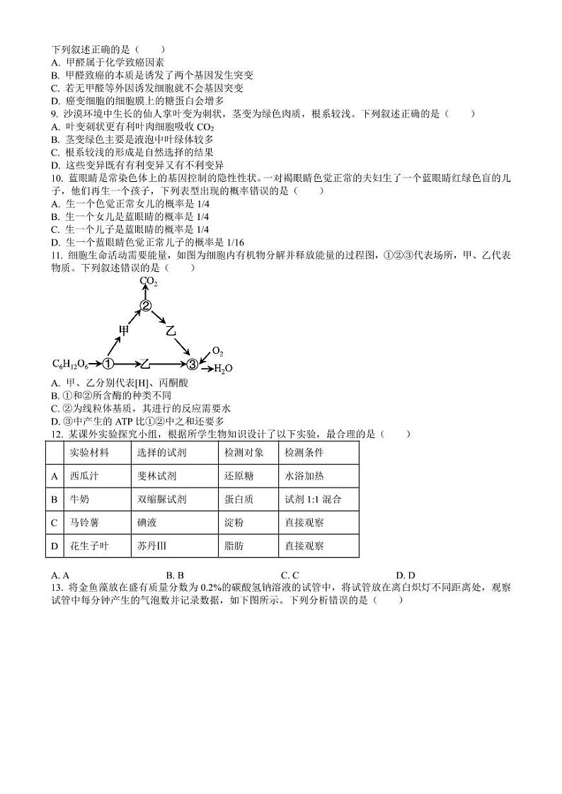 广东省茂名市2023-2024学年高一下学期7月期末考试 生物试题 PDF版含答案02