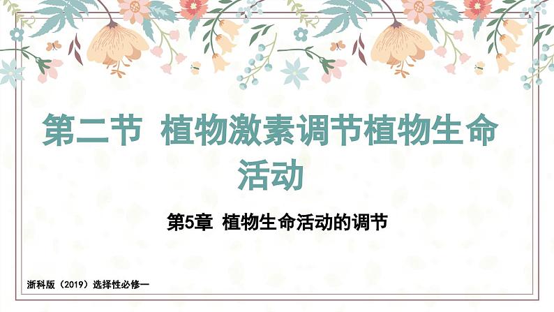 5.2植物激素调节植物生命活动(教学课件)——高中生物学浙科版(2019)选择性必修一第1页