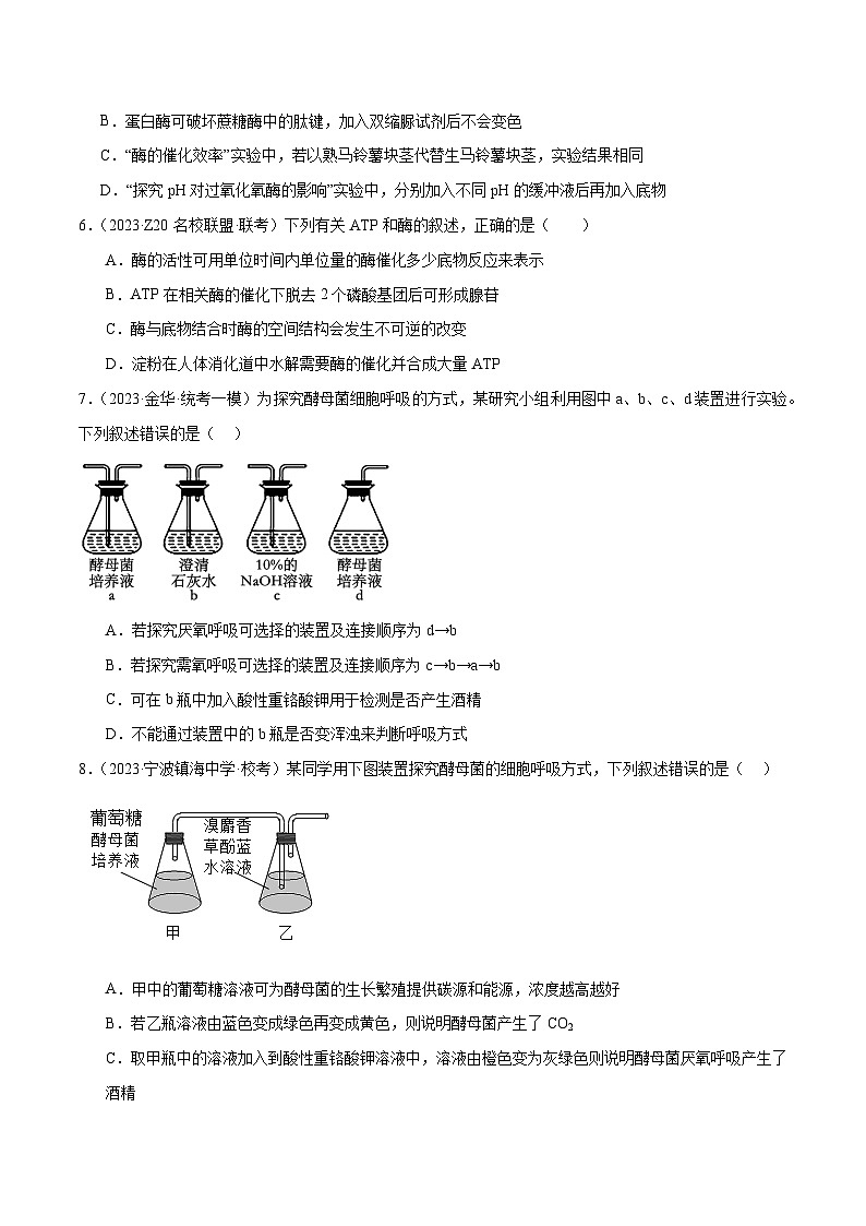 专题02 细胞的能量利用与供应(分层练)(原卷版)第3页