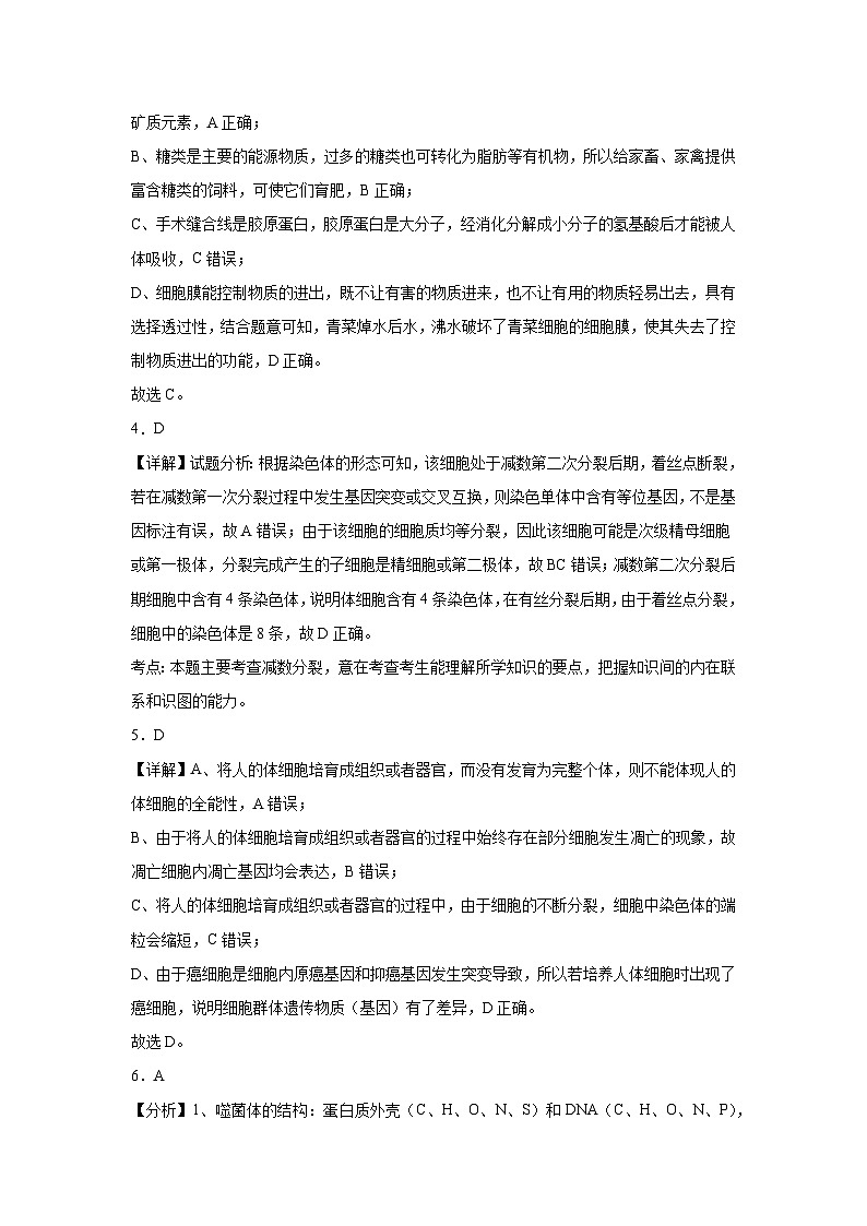 福建省福州市仓山区福建省福州高级中学2023-2024学年高一下学期7月期末生物试题02
