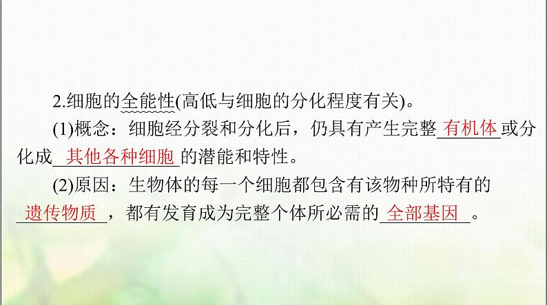 高考生物一轮复习必修1第6章第2、3节细胞的分化、细胞的衰老和死亡课件第7页