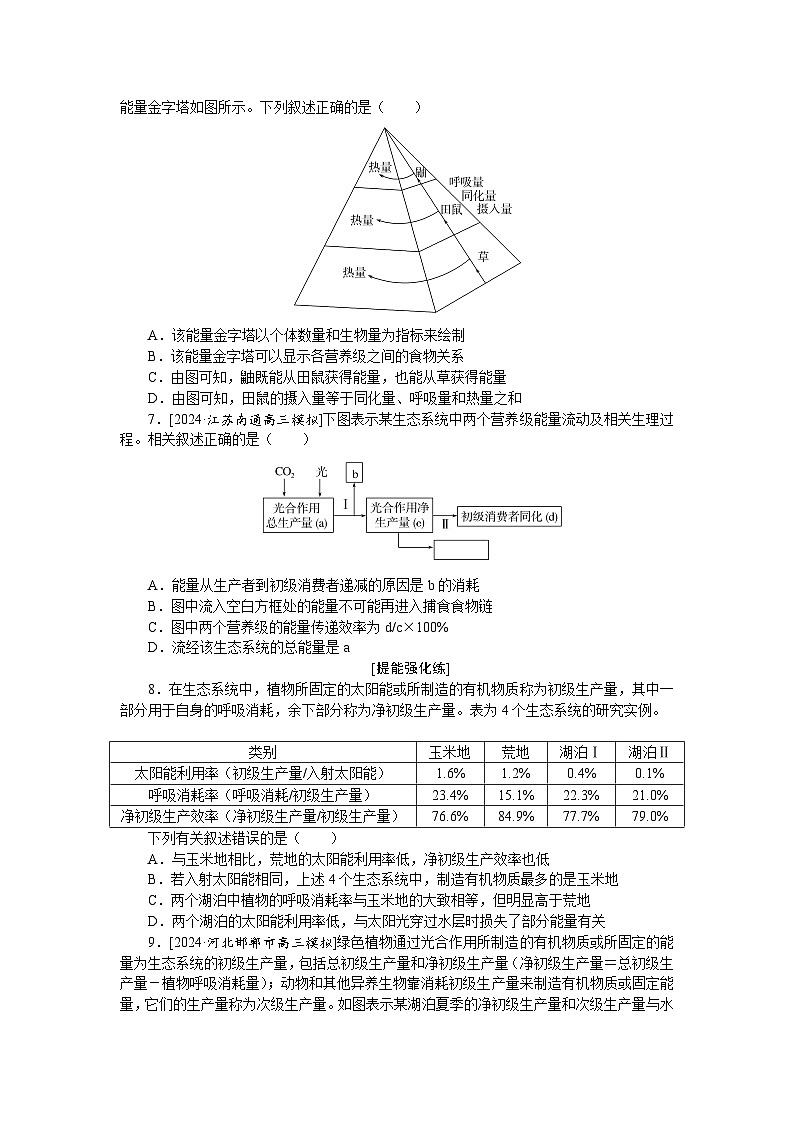 2025届高中生物全程复习构想检测课时训练35生态系统的结构与能量流动(Word版附解析)第2页