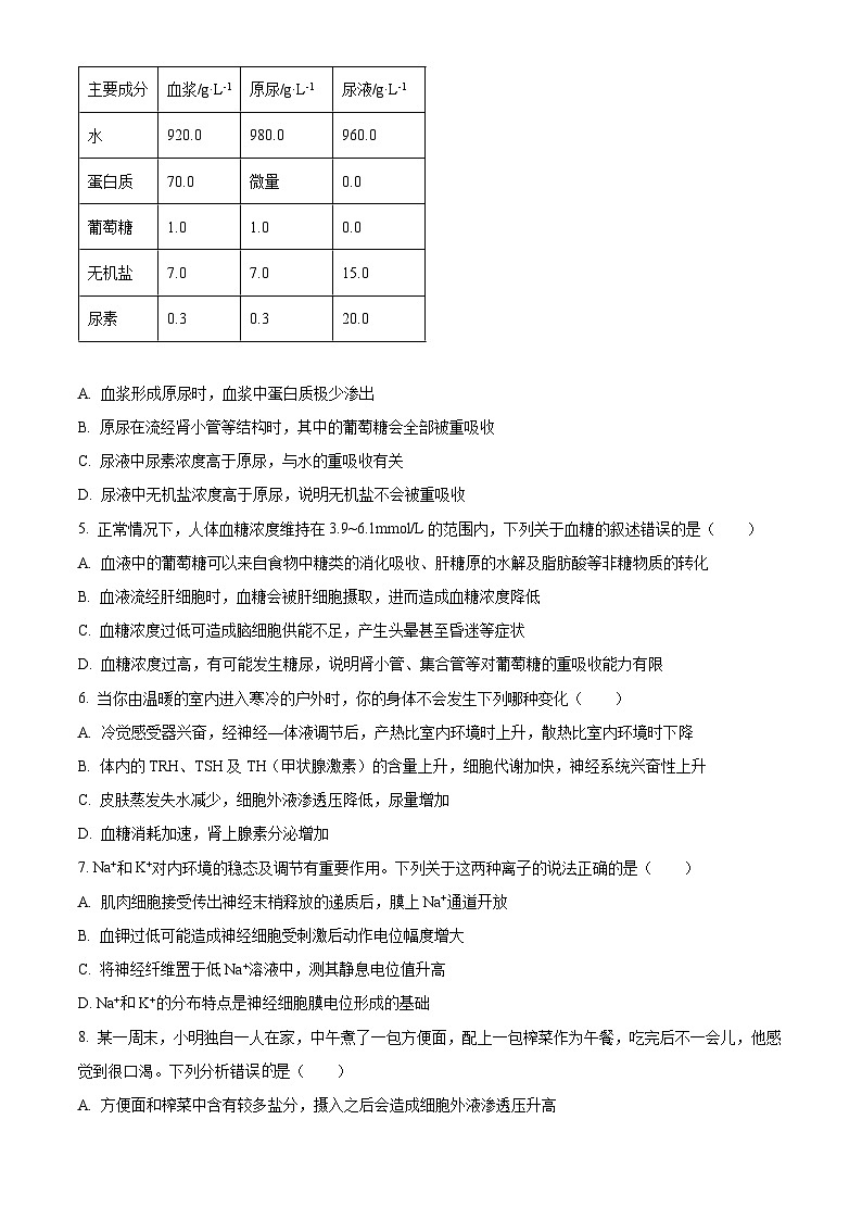 河南省郑州市第一中学2022-2023学年高二上学期期中考试生物试题(原卷版)第2页