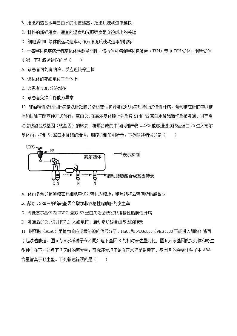 2024年新高考湖南卷生物高考真题解析(原卷+解析)03