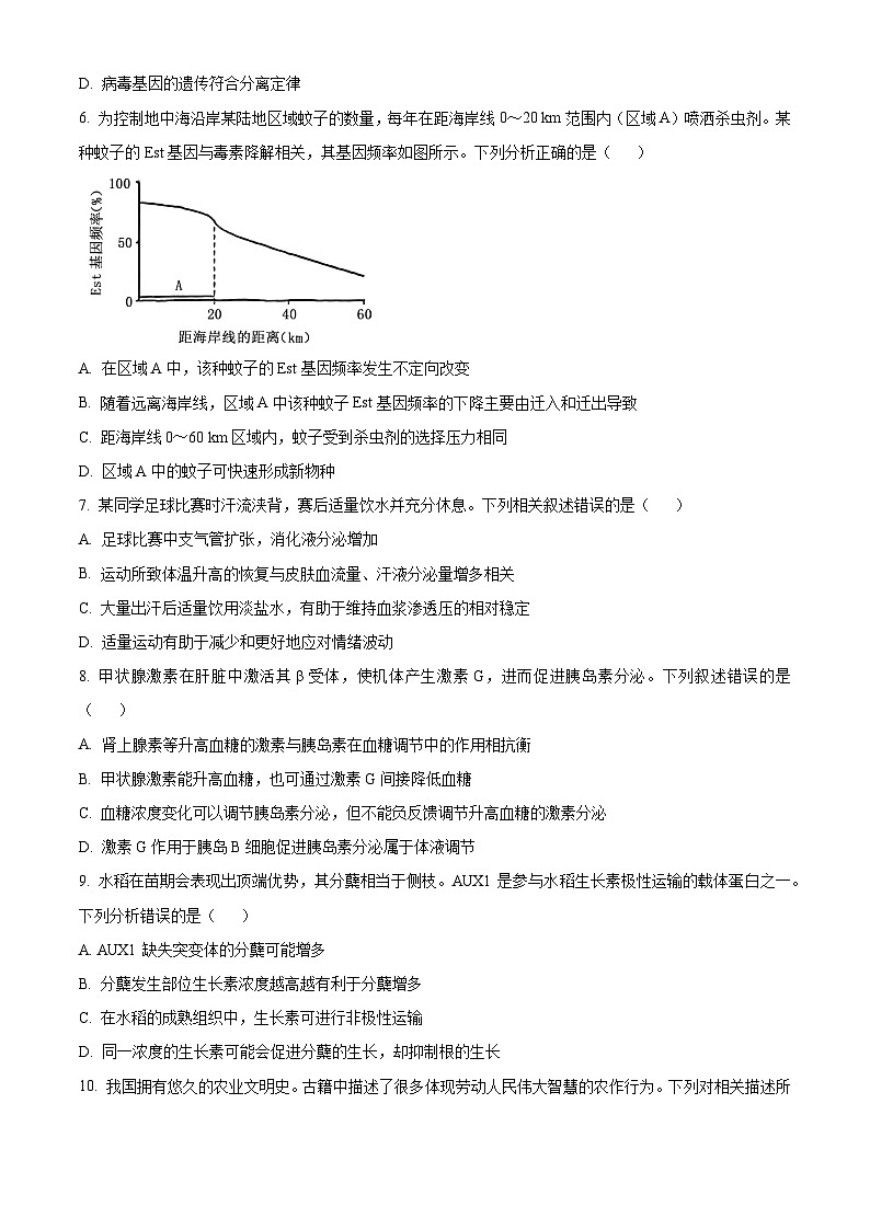 2024年新高考河北卷生物高考真题解析(原卷+解析)02