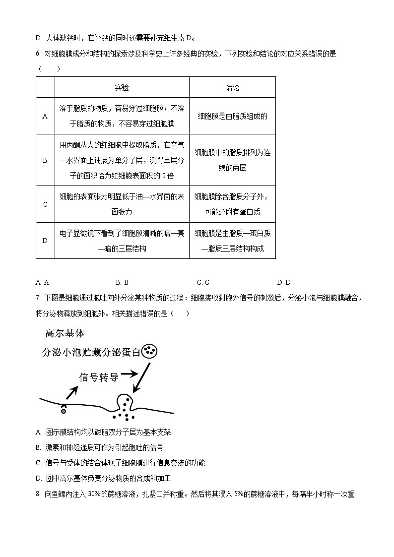 辽宁省普通高中2024-2025学年高三上学期期初考试生物学模拟试题(原卷版)第2页