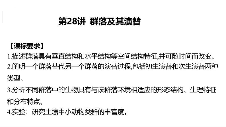 第28讲 群落的结构-备战2025年高考生物一轮复习精优课件第1页
