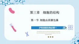 【沪科技版】生物必修一  3.1 细胞由质膜包裹（教学课件）