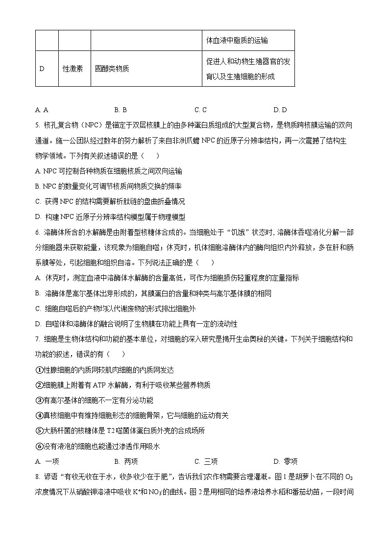 江西省南昌市第二中学2023-2024学年高二下学期期末考试生物试题(Word版附解析)第2页